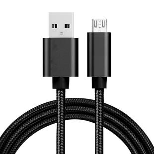1m 3A Woven Style Metal Head Micro USB to USB Data / Charger Cable(Black)