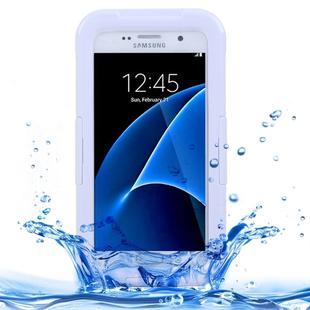 For Galaxy S7 / G930 IPX8 Plastic + Silicone Transparent Waterproof Protective Case with Lanyard (White)