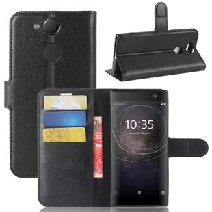 For Sony Xperia XA2 Litchi Texture Horizontal Flip Leather Case with Wallet & Holder & Card Slots(Black)