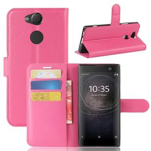For Sony Xperia XA2 Litchi Texture Horizontal Flip Leather Case with Wallet & Holder & Card Slots(Magenta)