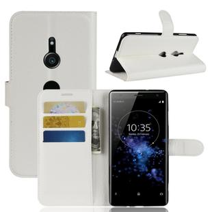 Litchi Texture Horizontal Flip Leather Case with Wallet & Holder & Card Slots For Sony Xperia XZ3(White)