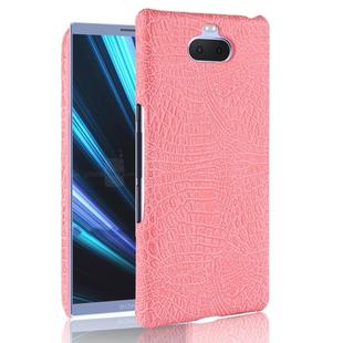 Shockproof Crocodile Texture PC + PU Case for Sony Xperia 10 Plus (Pink)