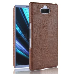 Shockproof Crocodile Texture PC + PU Case for Sony Xperia 10 Plus (Brown)