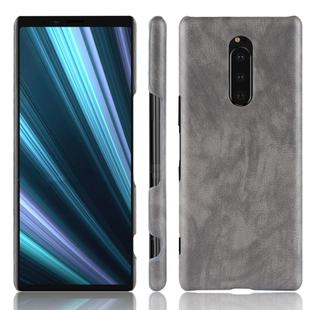 Shockproof Litchi Texture PC + PU Case for Sony Xperia 1 (Grey)