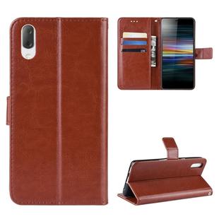 Retro Crazy Horse Texture Horizontal Flip Leather Case for Sony Xperia L3, with Holder & Card Slots & Wallet & Lanyard (Brown)