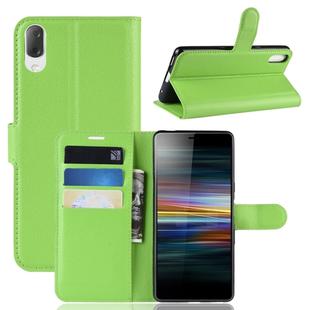 Litchi Texture Horizontal Flip Leather Case for Sony Xperia L3, with Wallet & Holder & Card Slots (Green)