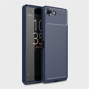 Carbon Fiber Texture Shockproof TPU Case for Sony Xperia XZ4 Compact (Blue)