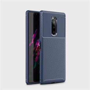 Carbon Fiber Texture Shockproof TPU Case for Sony Xperia XZ4 (Blue)