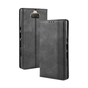 Magnetic Buckle Retro Texture Horizontal Flip Leather Case for Sony Xperia 10, with Holder & Card Slots & Wallet (Black)