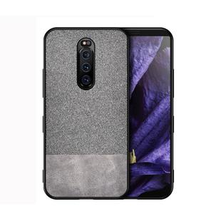 Shockproof Splicing PU + Cloth Protective Case for Sony Xperia 1 (Grey)