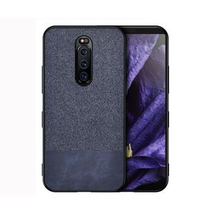 Shockproof Splicing PU + Cloth Protective Case for Sony Xperia 1 (Blue)