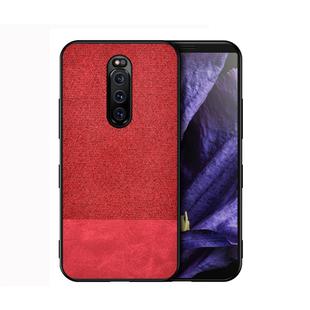 Shockproof Splicing PU + Cloth Protective Case for Sony Xperia 1 (Red)