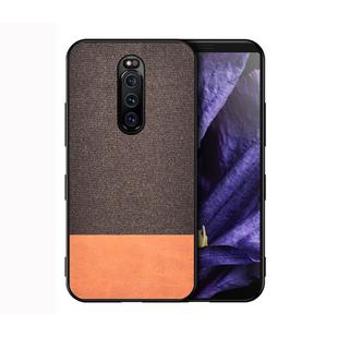 Shockproof Splicing PU + Cloth Protective Case for Sony Xperia 1 (Brown)