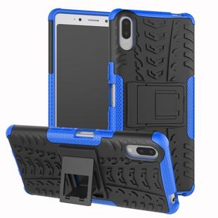 Tire Texture TPU+PC Shockproof Case for Sony Xperia L3, with Holder (Blue)