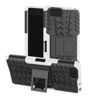 Tire Texture TPU+PC Shockproof Case for Sony Xperia XZ4 Compact, with Holder (White)