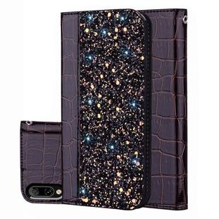 Crocodile Texture Glitter Powder Horizontal Flip Leather Case for Sony Xperia L3, with Card Slots & Holder (Black)