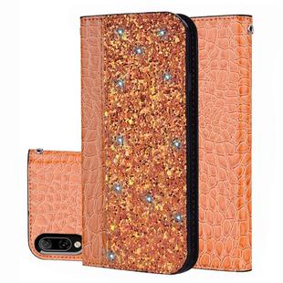 Crocodile Texture Glitter Powder Horizontal Flip Leather Case for Sony Xperia L3, with Card Slots & Holder (Orange)