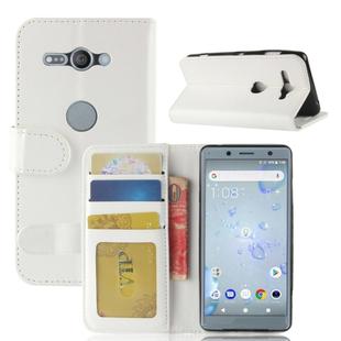 For Sony Xperia XZ2 Compact PU + TPU Crazy Horse Texture Horizontal Flip Leather Case with Wallet & Holder & Card Slots(White)