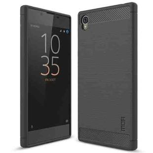 MOFI Brushed Texture Carbon Fiber Shockproof TPU Case for Sony Xperia L1(Grey)
