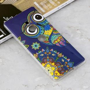 Luminous Blue Owl Pattern Shockproof TPU Protective Case for Sony Xperia XZ3