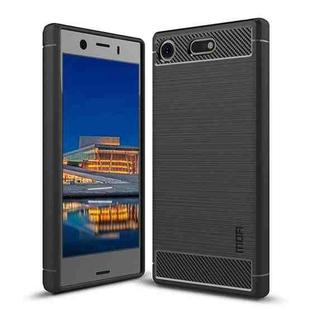 MOFI Brushed Texture Carbon Fiber Soft TPU Case for Sony Xperia XZ1 Compact(Black)