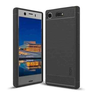 MOFI Brushed Texture Carbon Fiber Soft TPU Case for Sony Xperia XZ1 Compact(Grey)