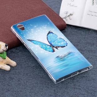 For Sony Xperia L1 Noctilucent Butterfly Pattern TPU Soft Back Case Protective Cover