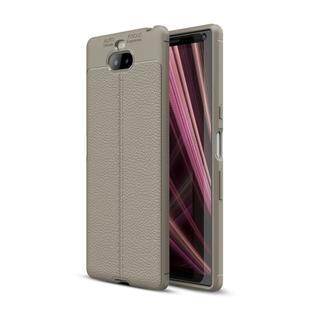 Litchi Texture TPU Shockproof Case for Sony Xperia 10 Plus(Grey)
