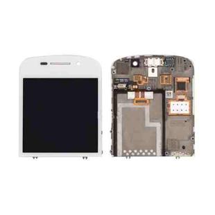Original LCD Screen for BlackBerry Q10 Digitizer Full Assembly with Frame(White)