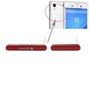 iPartsBuy Single SIM Version Anti-Dust Plug (Micro SD Card Port Dust Plug + USB Port Dust Plug), For Sony Xperia M4 Aqua(Red)