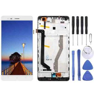 LCD Screen and Digitizer Full Assembly with Frame for Lenovo K5 Note (White)