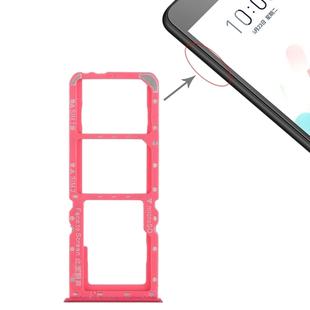 For OPPO A5 / A3s 2 x SIM Card Tray + Micro SD Card Tray (Red)