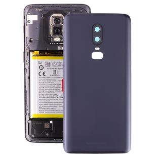 For OnePlus 6 Frosted Battery Back Cover with Camera Lens (Black)