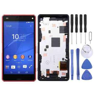 OEM LCD Screen for Sony Xperia Z3 Mini Compact Digitizer Full Assembly with Frame(Red)