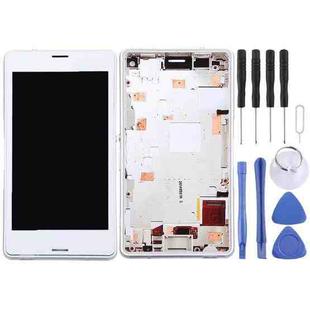 OEM LCD Screen for Sony Xperia Z3 Mini Compact Digitizer Full Assembly with Frame(White)