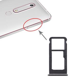 SIM Card Tray + SIM Card Tray / Micro SD Card Tray for Nokia 6.1 / 6 (2018) / TA-1043 TA-1045 TA-1050 TA-1054 TA-1068 (Black)