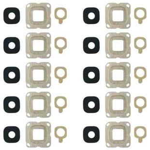 For Galaxy C7 10pcs Back Camera Bezel & Lens Cover with Sticker (Gold)