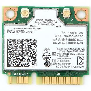 Dual Band Wireless Wifi Card for Intel 7260HMW Mini PCI-E 2.4G / 5Ghz WLAN Bluetooth 4.0 Wifi Card 802.11 ac / a / b / g / n