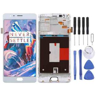 For OnePlus 3 / 3T A3000 A3010 TFT Material LCD Screen and Digitizer Full Assembly with Frame (White)