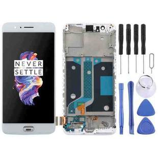 For OnePlus 5 A5000 TFT Material LCD Screen and Digitizer Full Assembly with Frame (White)