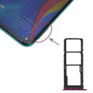 SIM Card Tray + SIM Card Tray + Micro SD Card Tray for Huawei Enjoy 10 / Honor Play 3 (Purplish Red)