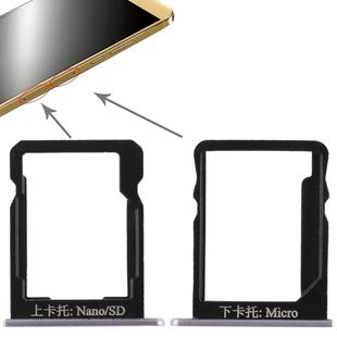 SIM Card Tray + SIM Card Tray / Micro SD Card for Huawei Honor 6 Plus (Grey)