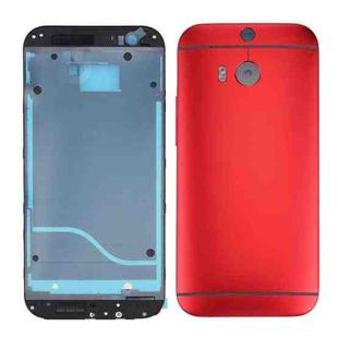 Full Housing Cover (Front Housing LCD Frame Bezel Plate + Back Cover) for HTC One M8(Red)