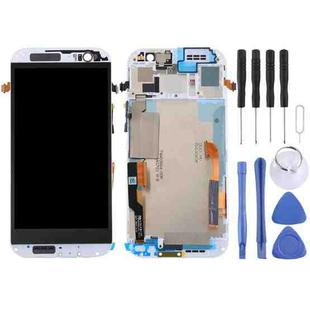 TFT LCD Screen for HTC One M8 Dual SIM Digitizer Full Assembly with Frame (White)