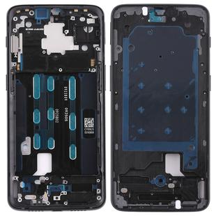 For OnePlus 6T Front Housing LCD Frame Bezel with Side Key (Black)