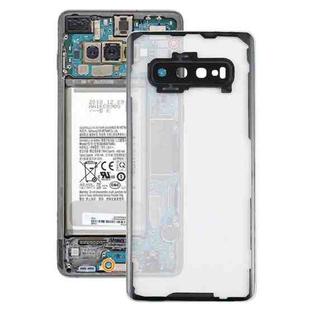 For Samsung Galaxy S10+ SM-G9750 G975F Transparent Battery Back Cover with Camera Lens Cover (Transparent)