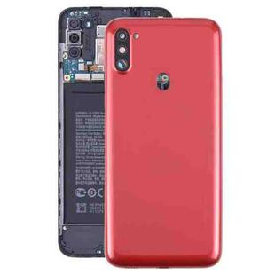 For Samsung Galaxy A11 SM-A115F Back Cover with Camera Lens Cover(Red)