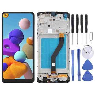 OEM LCD Screen for Samsung Galaxy A21 / SM-A215 Digitizer Full Assembly with Frame (Black)