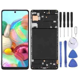 TFT Material LCD Screen and Digitizer Full Assembly With Frame (Not Supporting Fingerprint Identification) for Samsung Galaxy A71 / SM-A715(Black)