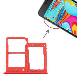 For Samsung Galaxy A2 Core SM-A260 SIM Card Tray + SIM Card Tray + Micro SD Card Tray (Red)